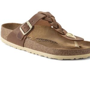 NWT Birkenstock Gizeh Braided Sandals Cognac Size 38